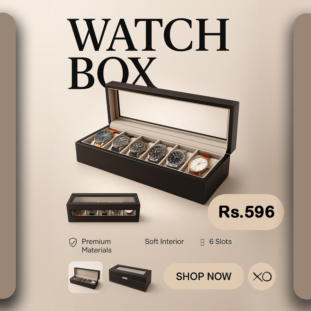Wood Watch Box Organizer with Glass Display